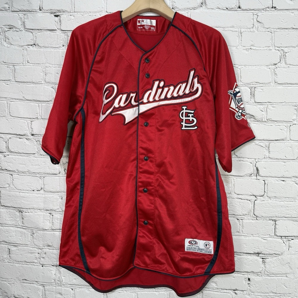St. Louis Cardinals Jersey Mens XL Red MLB Baseball True Fan Series Embroidered